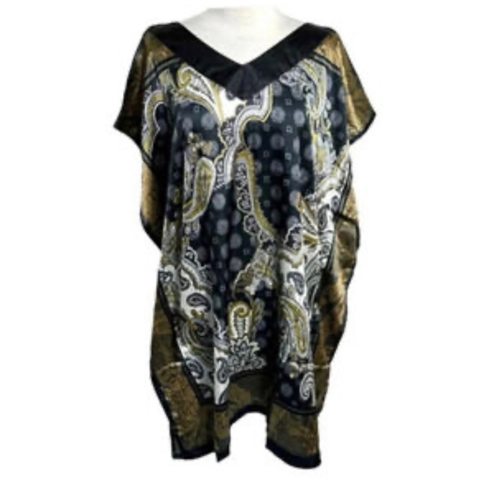 Relaxx Black and Gold Paisley Tunic